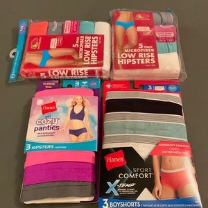 NWT lot hipsters panties 4 packs Hanes/FOTL xl/xxl